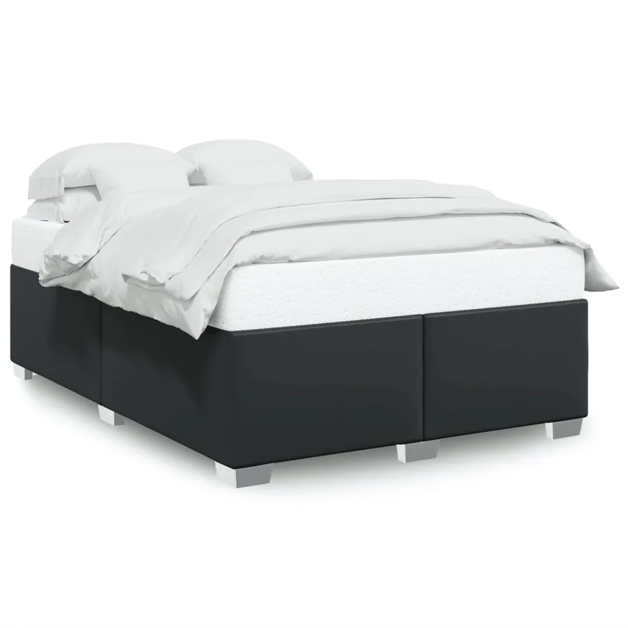 Cadre de lit sans matelas noir 140x200 cm similicuir - 2