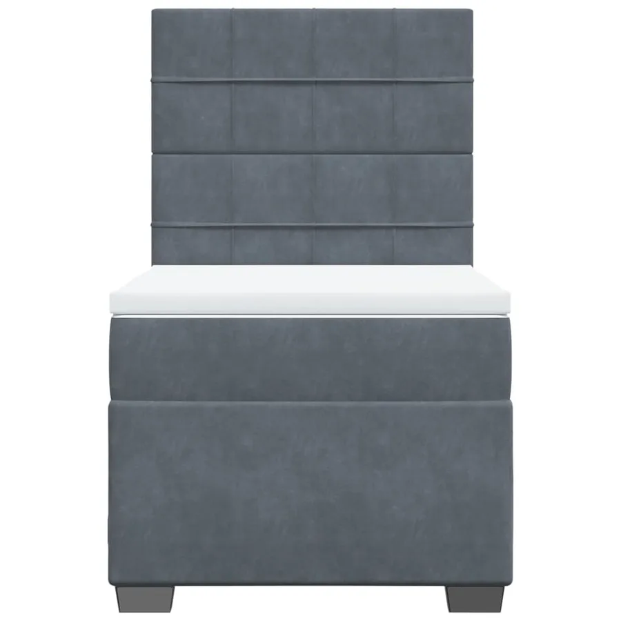 Sommier à lattes de lit et matelas Gris foncé 90x190 cm Velours - 4