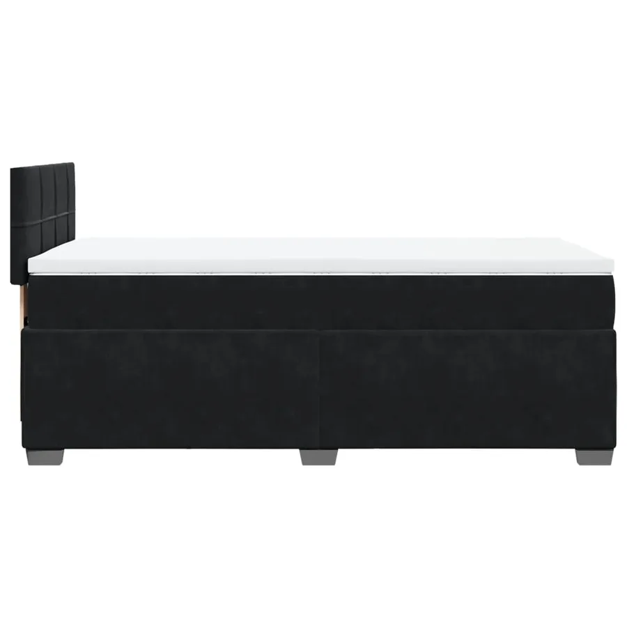 Sommier à lattes de lit avec matelas Noir 90x190 cm Velours - 9