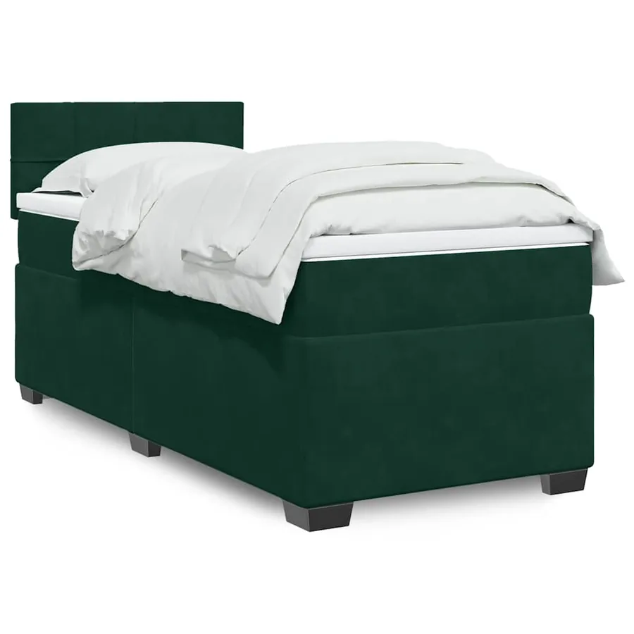 Sommier à lattes de lit et matelas Vert foncé 80x200 cm Velours