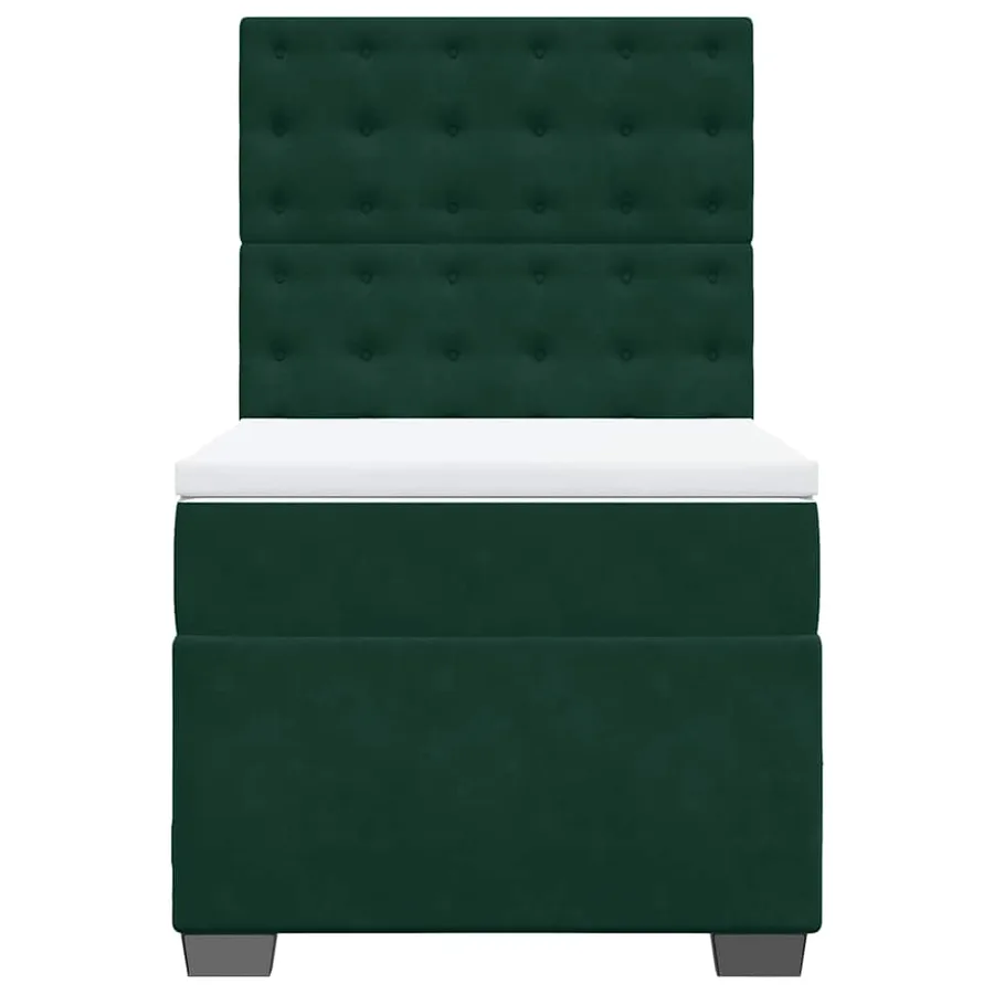 Sommier à lattes de lit et matelas Vert foncé 80x200 cm Velours - 7