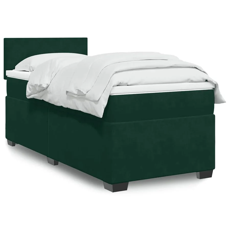 Sommier à lattes de lit et matelas Vert foncé 80x200 cm Velours