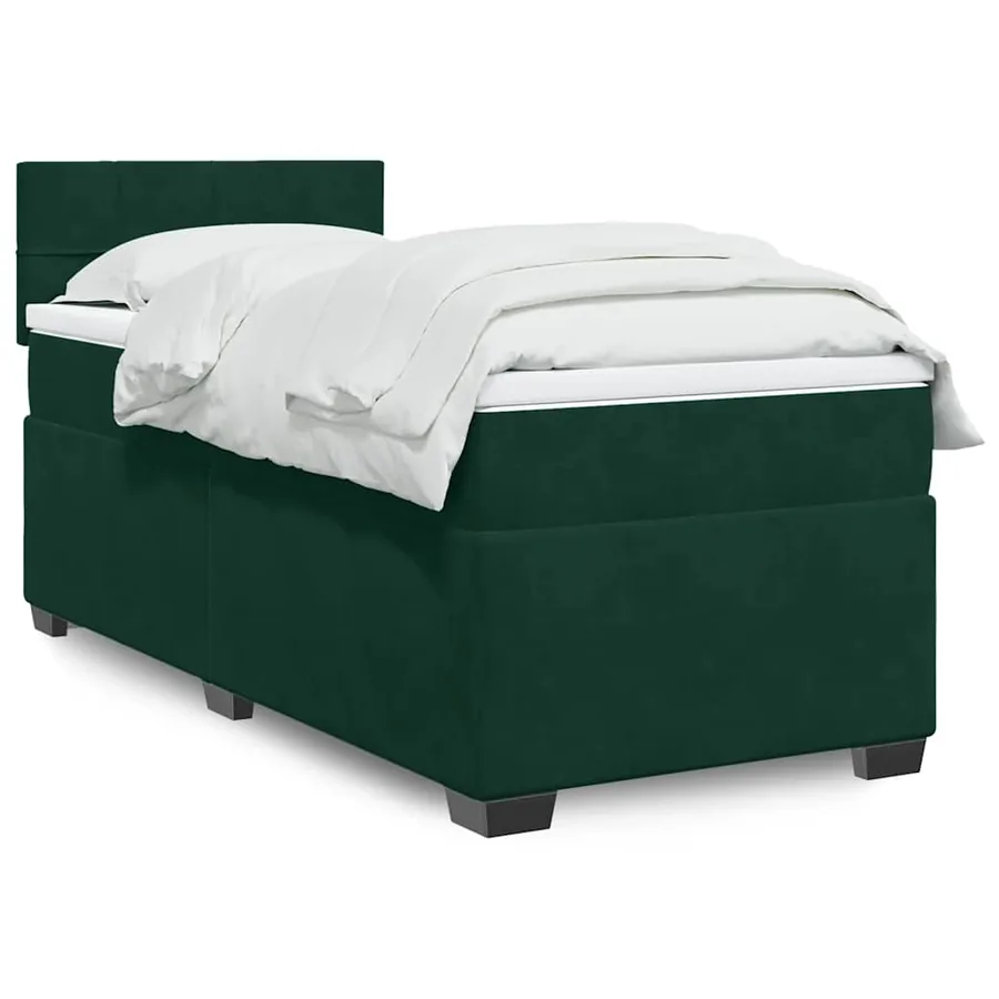 Sommier à lattes de lit et matelas Vert foncé 80x200 cm Velours