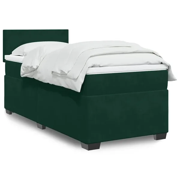 Sommier à lattes de lit et matelas Vert foncé 80x200 cm Velours