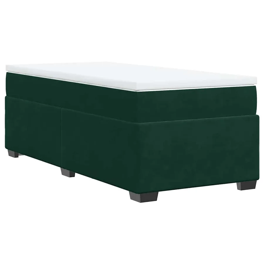 Sommier à lattes de lit et matelas Vert foncé 80x200 cm Velours - 9