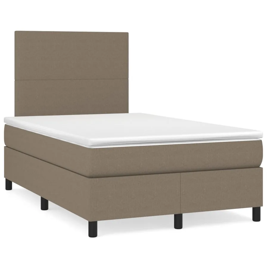 Sommier à lattes de lit avec matelas Taupe 120x200 cm Tissu - 2