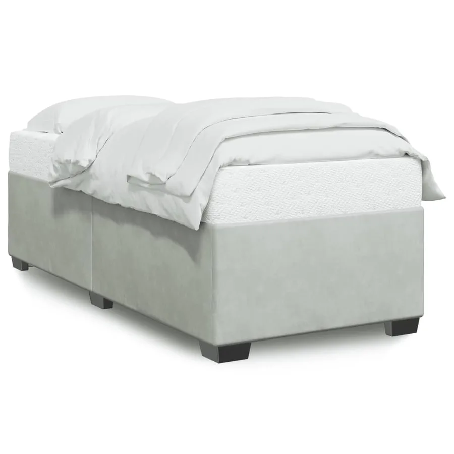 Cadre de lit sans matelas gris clair 80x200 cm velours - 2