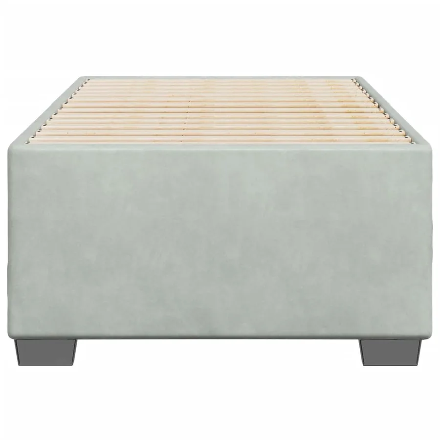 Cadre de lit sans matelas gris clair 80x200 cm velours - 4