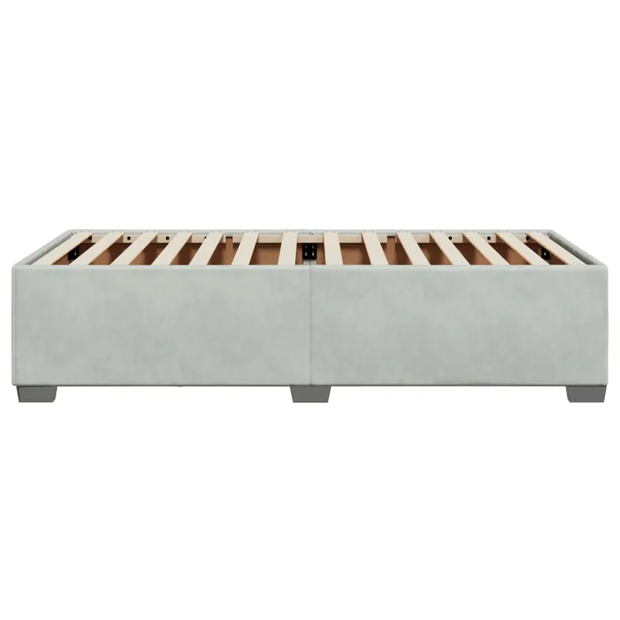 Cadre de lit sans matelas gris clair 80x200 cm velours - 5