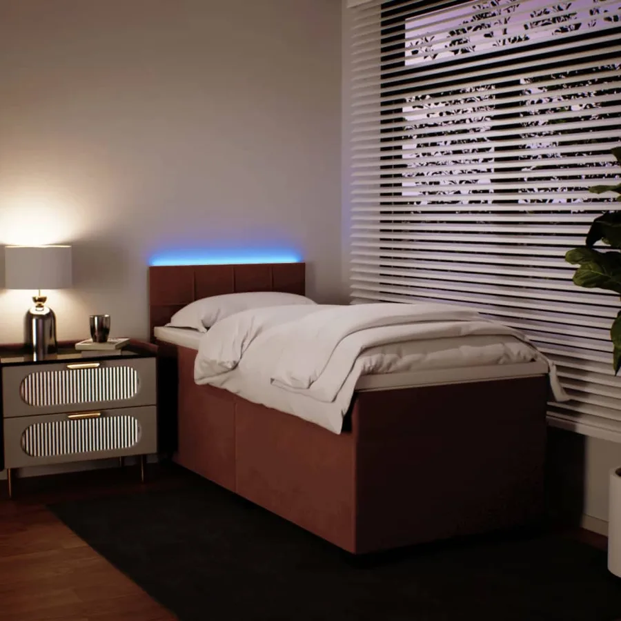 Sommier à lattes de lit avec matelas Rose 90x190 cm Velours - 4