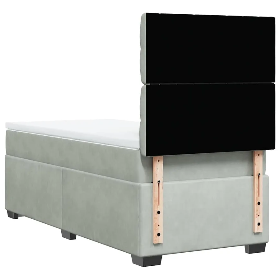Sommier à lattes de lit et matelas Gris clair 80x200 cm Velours - 13