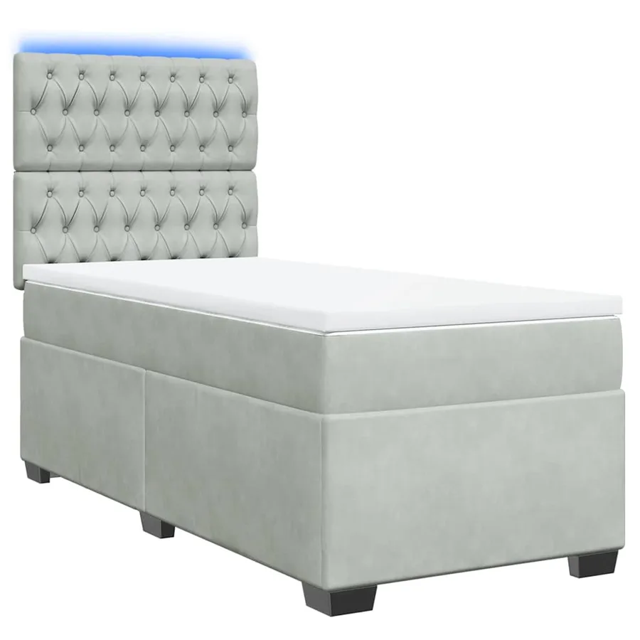 Sommier à lattes de lit et matelas Gris clair 80x200 cm Velours - 3