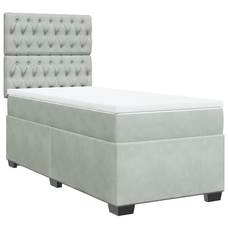 Sommier à lattes de lit et matelas Gris clair 80x200 cm Velours - 6