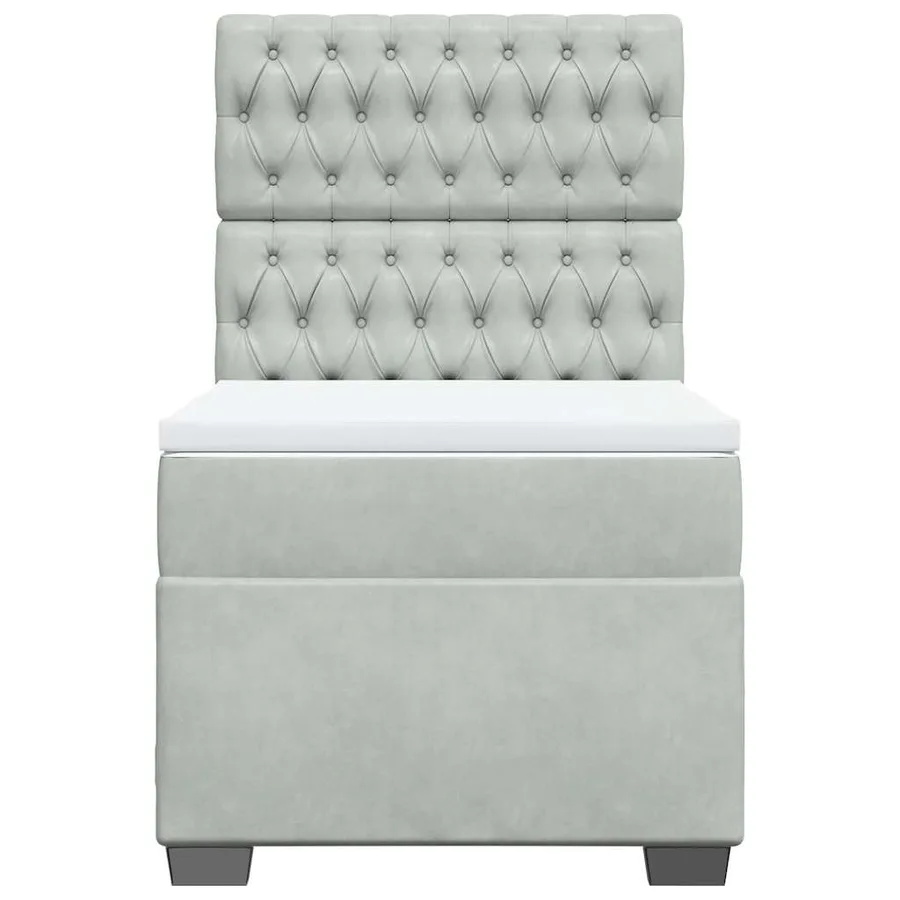 Sommier à lattes de lit et matelas Gris clair 80x200 cm Velours - 7