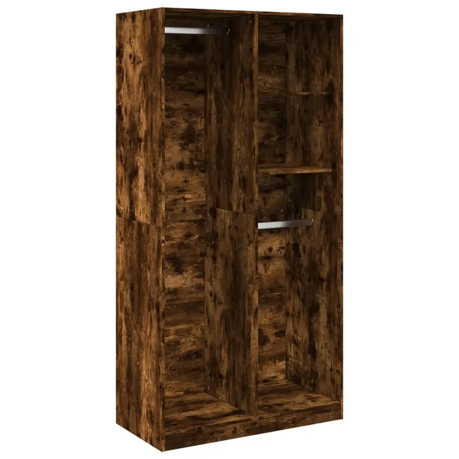 Garde-robe chêne fumé 100x50x200 cm bois d'ingénierie - 2