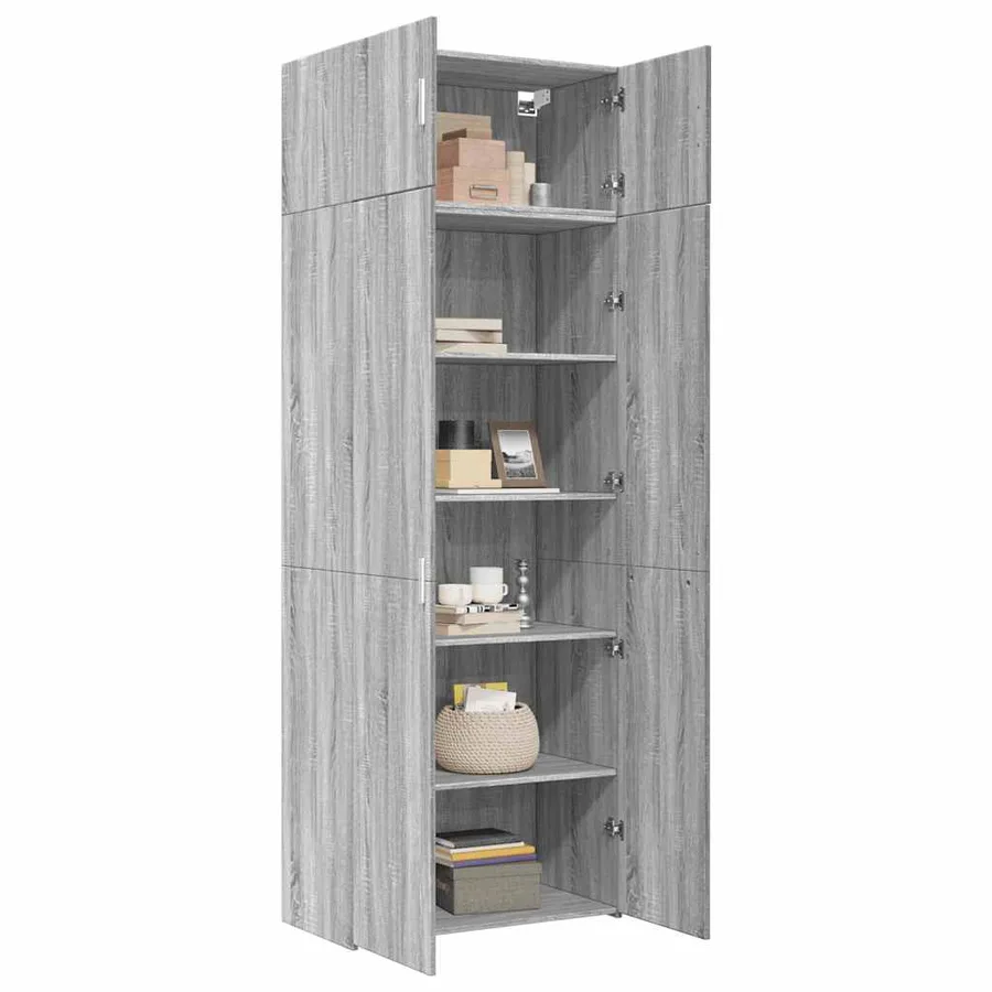 Armoire de rangement sonoma gris 80x42,5x225 cm - 3