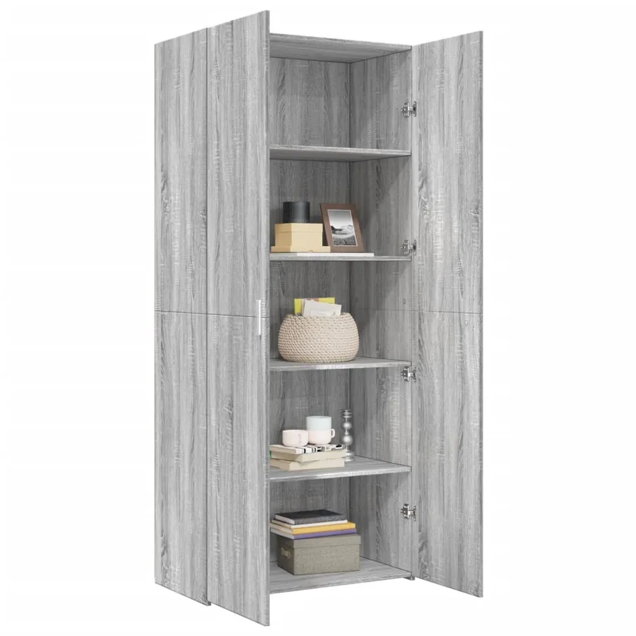 Buffet haut sonoma gris 80x42,5x185 cm bois d'ingénierie - 7