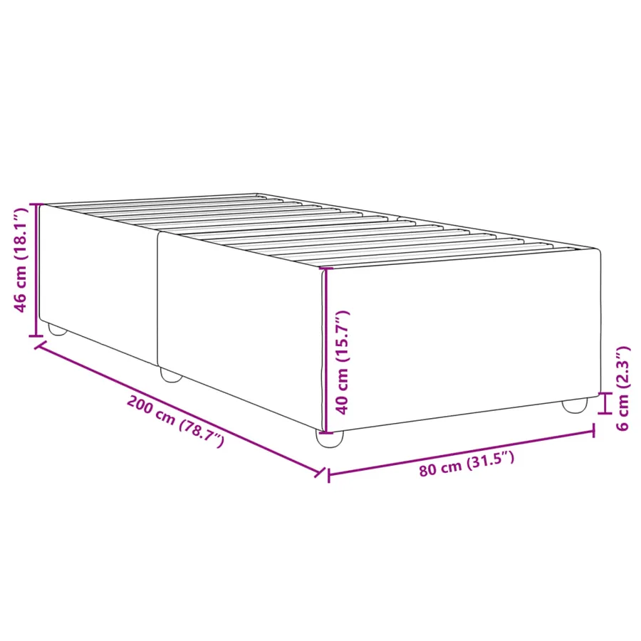 Cadre de lit sans matelas bleu 80x200 cm tissu - 9