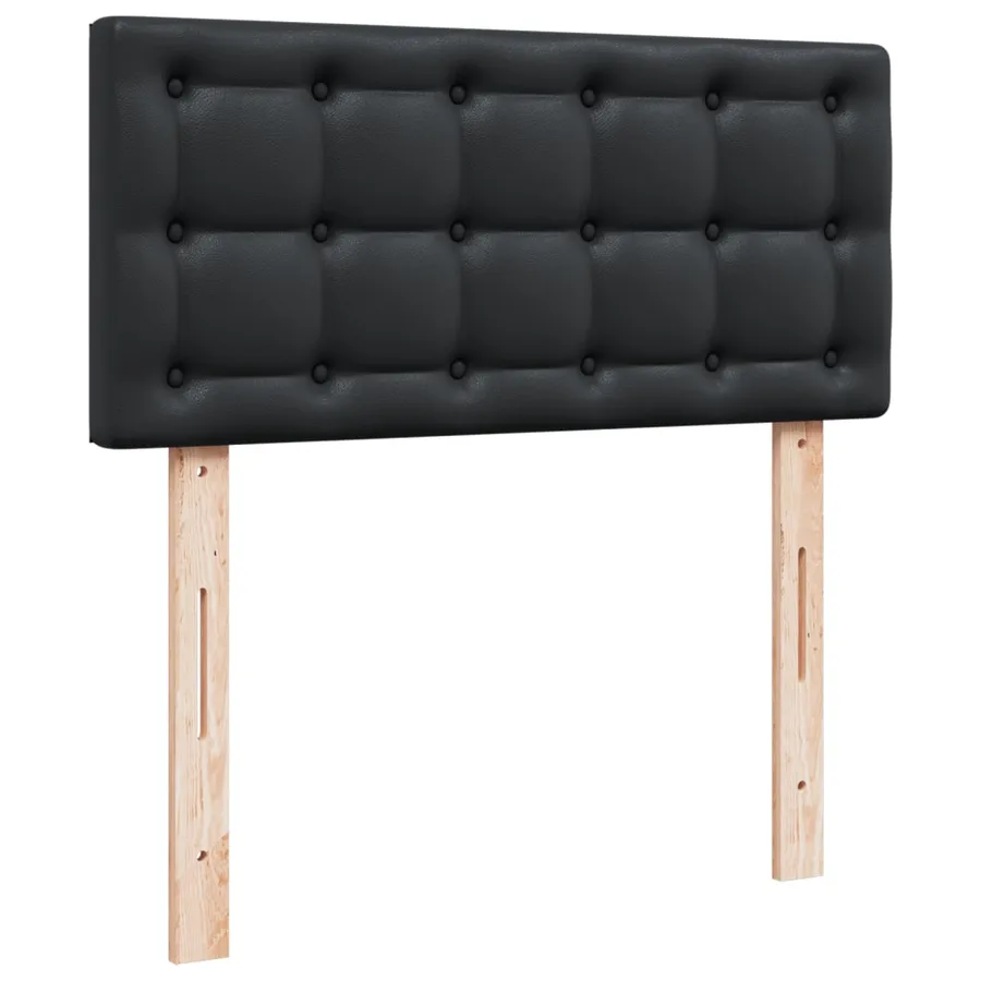 Sommier à lattes de lit avec matelas Noir 90x200 cm Similicuir - 7