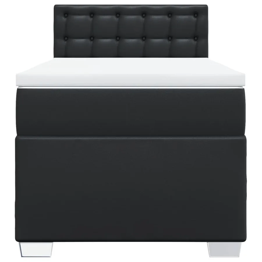Sommier à lattes de lit avec matelas Noir 90x200 cm Similicuir - 4