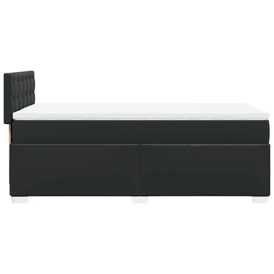 Sommier à lattes de lit avec matelas Noir 90x200 cm Similicuir - 5
