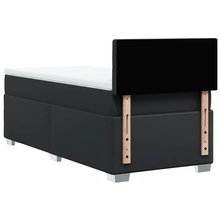Sommier à lattes de lit avec matelas Noir 90x200 cm Similicuir - 6