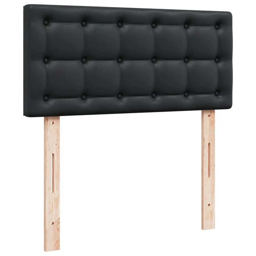 Sommier à lattes de lit avec matelas Noir 90x200 cm Similicuir - 7