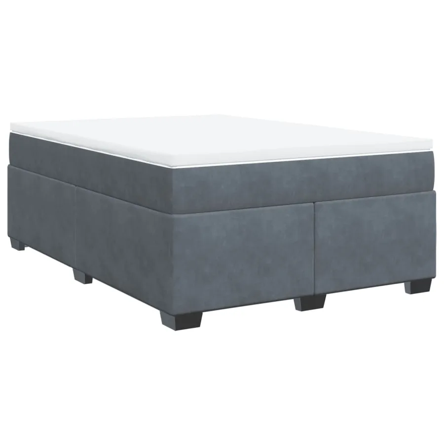 Sommier à lattes de lit et matelas Gris foncé 140x200cm Velours - 2
