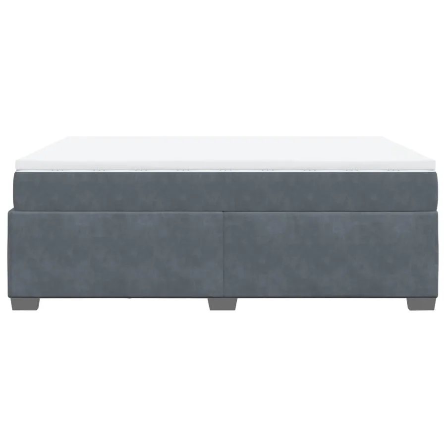 Sommier à lattes de lit et matelas Gris foncé 140x200cm Velours - 8