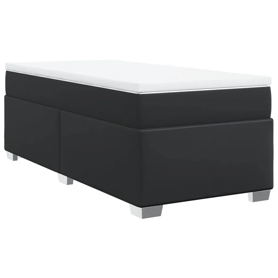 Sommier à lattes de lit avec matelas Noir 90x200 cm Similicuir - 9