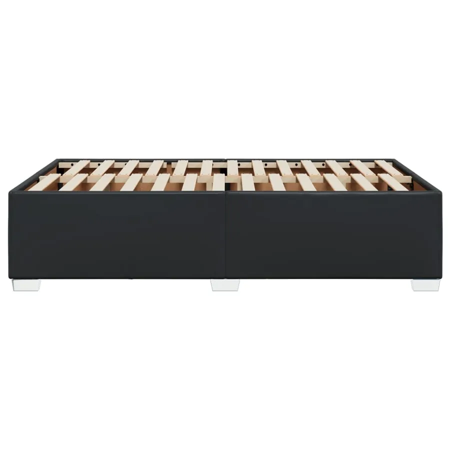 Cadre de lit sans matelas noir 120x190 cm similicuir - 5