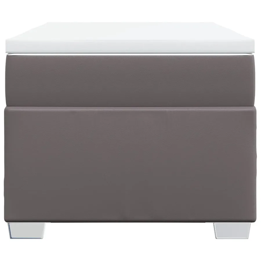 Sommier à lattes de lit avec matelas Gris 90x190 cm Similicuir - 4
