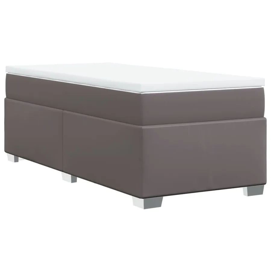 Sommier à lattes de lit avec matelas Gris 90x190 cm Similicuir - 9