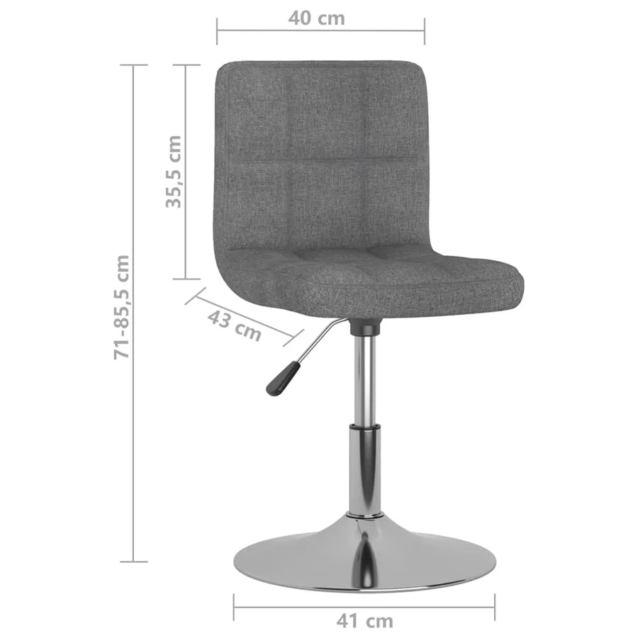 Tabouret de bar pivotant Gris clair Tissu - 9