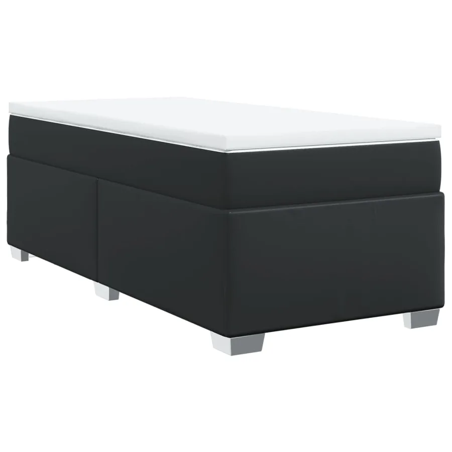 Sommier à lattes de lit avec matelas Noir 80x200cm Similicuir - 2