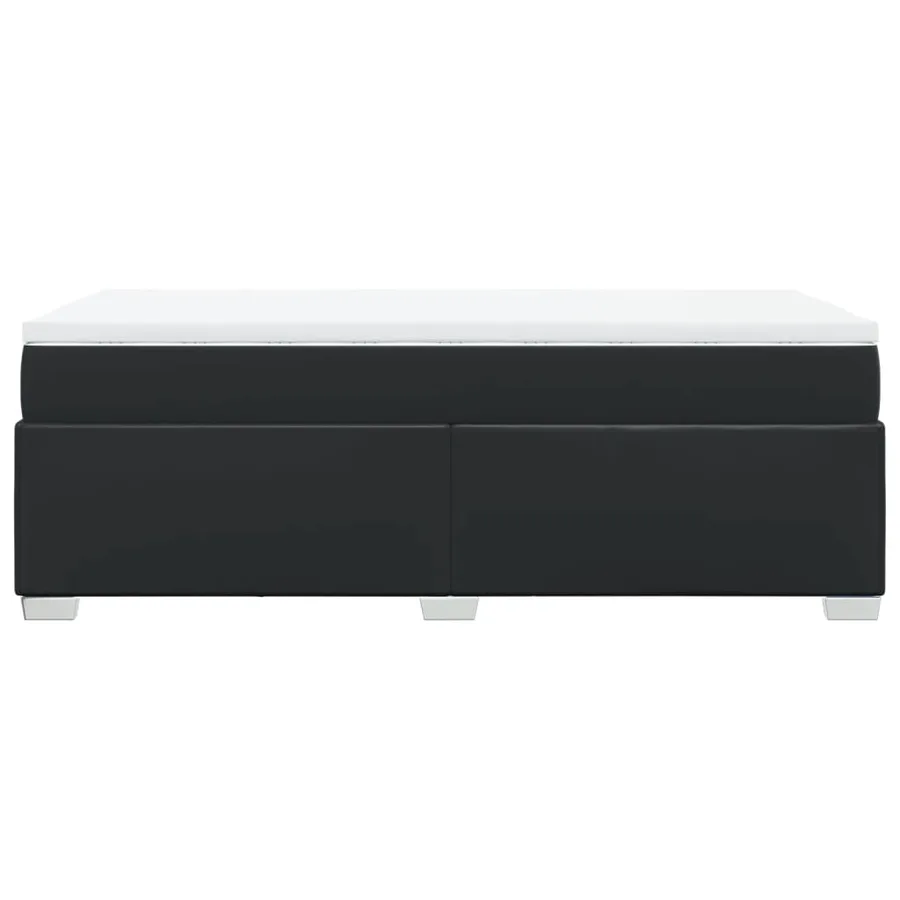 Sommier à lattes de lit avec matelas Noir 80x200cm Similicuir - 8