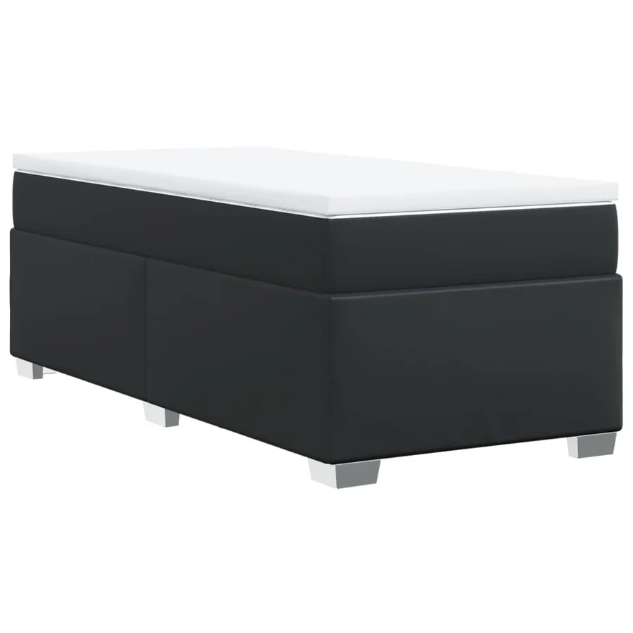 Sommier à lattes de lit avec matelas Noir 80x200cm Similicuir - 9
