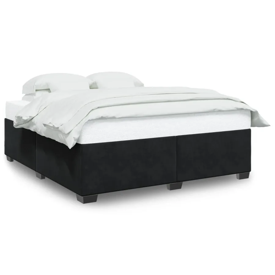 Cadre de lit sans matelas noir 180x200 cm velours - 2