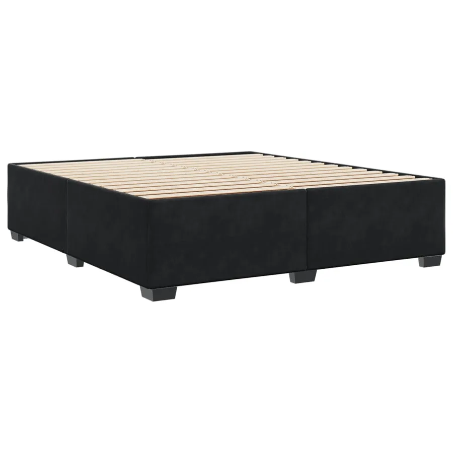 Cadre de lit sans matelas noir 180x200 cm velours - 6