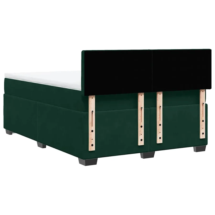 Sommier à lattes de lit et matelas Vert foncé 140x200cm Velours - 10
