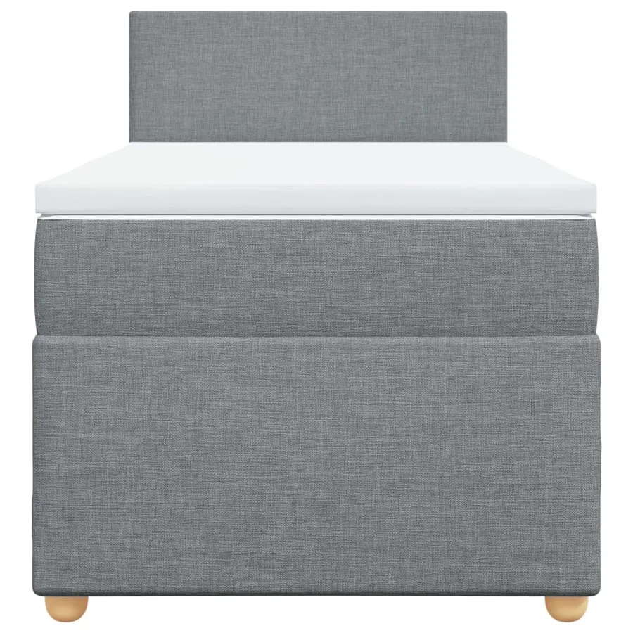 Sommier à lattes de lit avec matelas Gris clair 100x200cm Tissu - 6