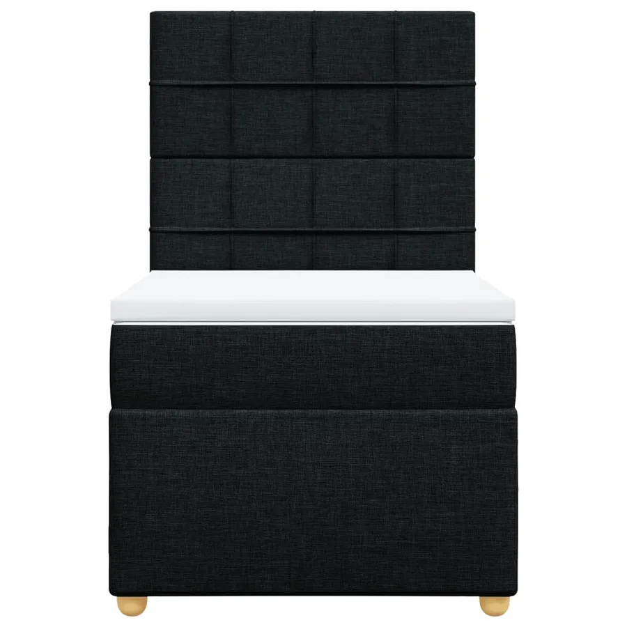 Sommier à lattes de lit avec matelas Noir 90x190 cm Tissu - 4
