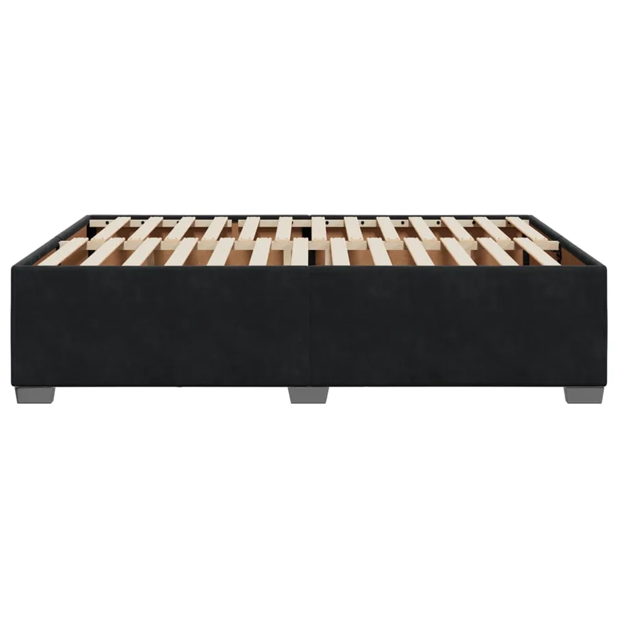 Cadre de lit sans matelas noir 140x200 cm velours - 5