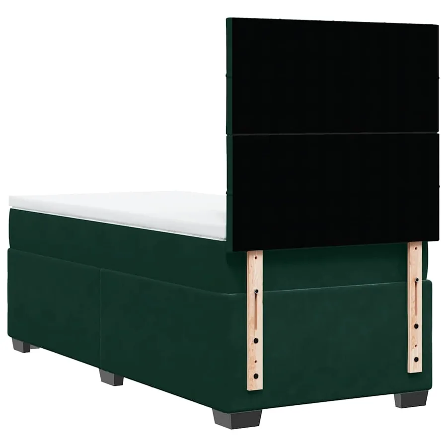 Sommier à lattes de lit avec matelas Vert foncé 90x200 cm - 12