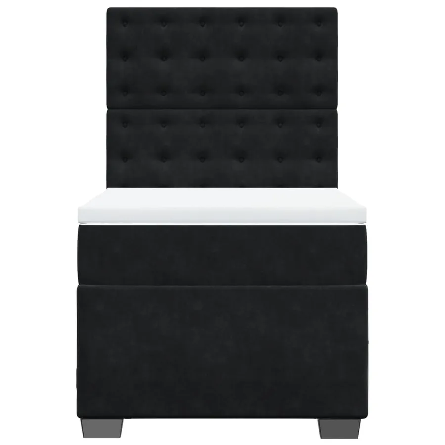 Sommier à lattes de lit avec matelas Noir 90x200 cm Velours - 6