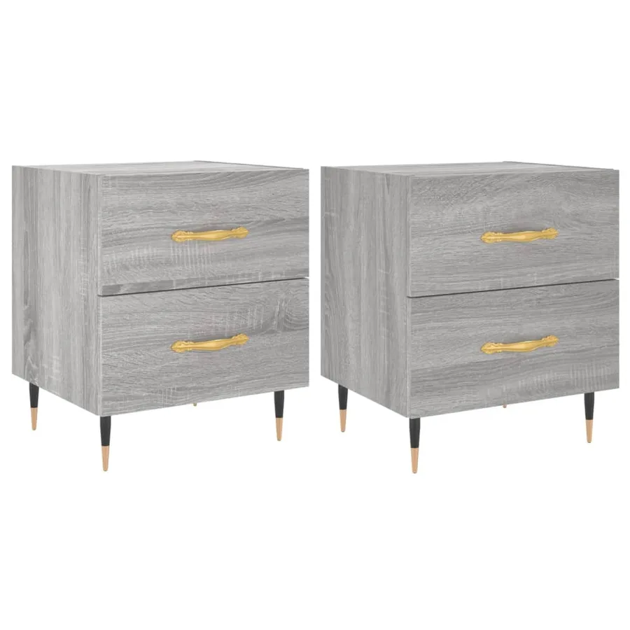 Tables de chevet 2 pcs sonoma gris 40x35x47,5 cm - 2