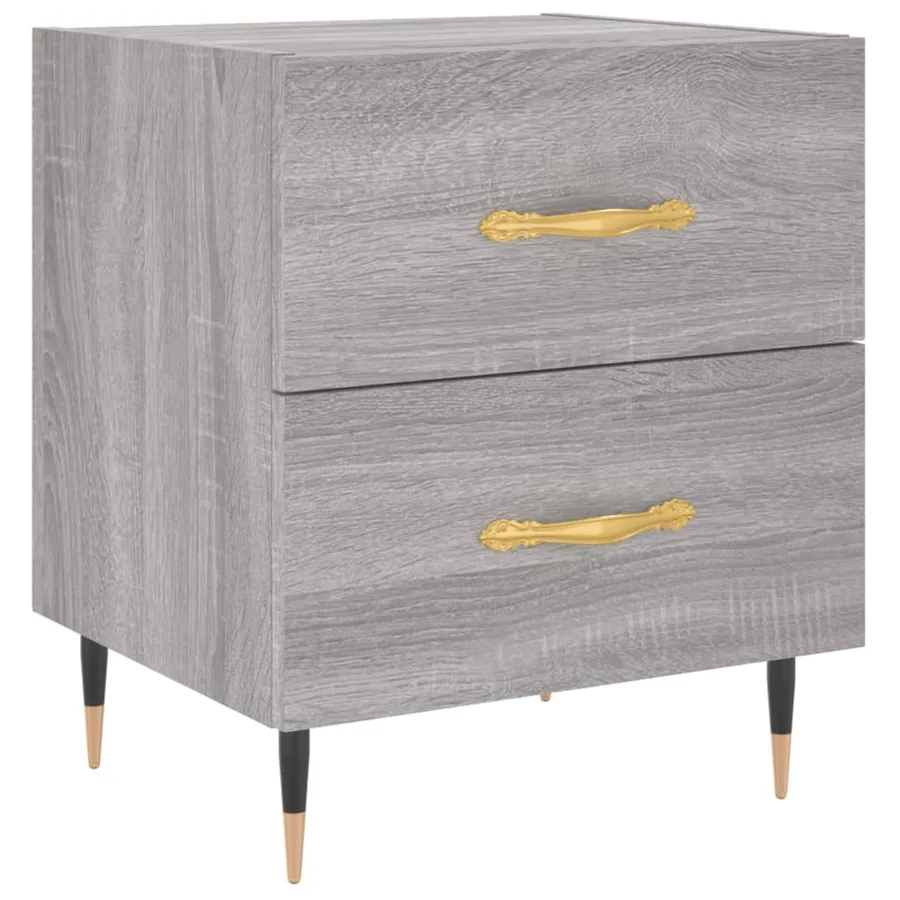 Tables de chevet 2 pcs sonoma gris 40x35x47,5 cm - 5