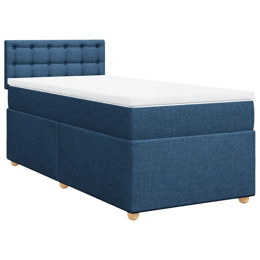 Sommier à lattes de lit avec matelas Bleu 80x200 cm Tissu - 3