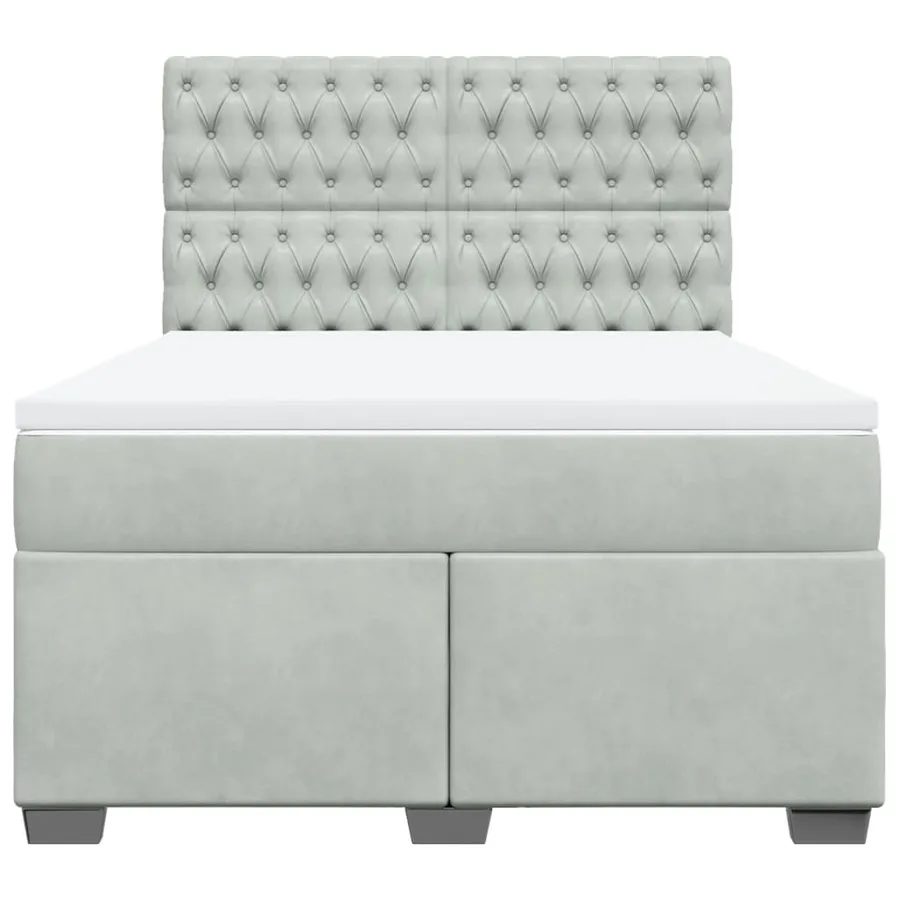 Sommier à lattes de lit et matelas Gris clair 160x200cm Velours - 6