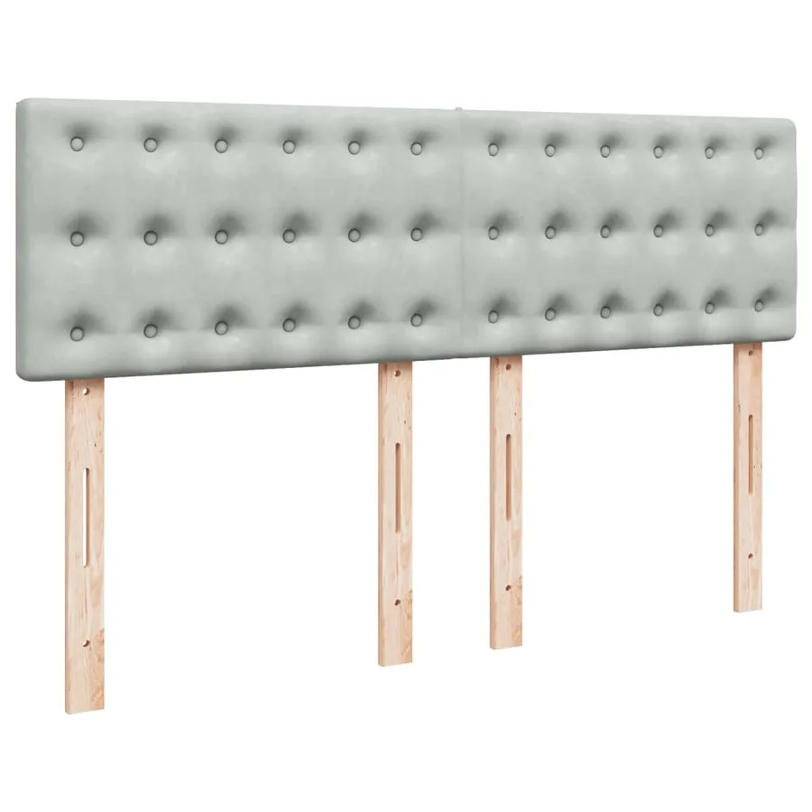 Sommier à lattes de lit et matelas Gris clair 160x200cm Velours - 9